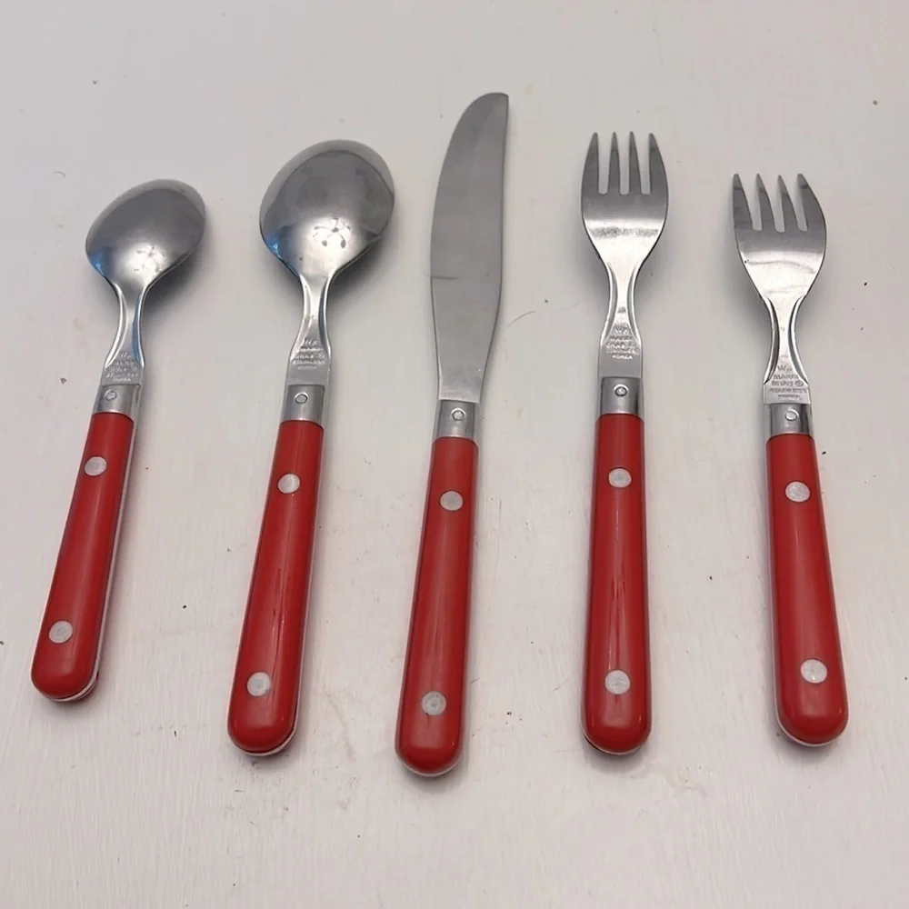 Vintage Washington Forge Mardi Gras 5 Piece Place Setting Red silverware